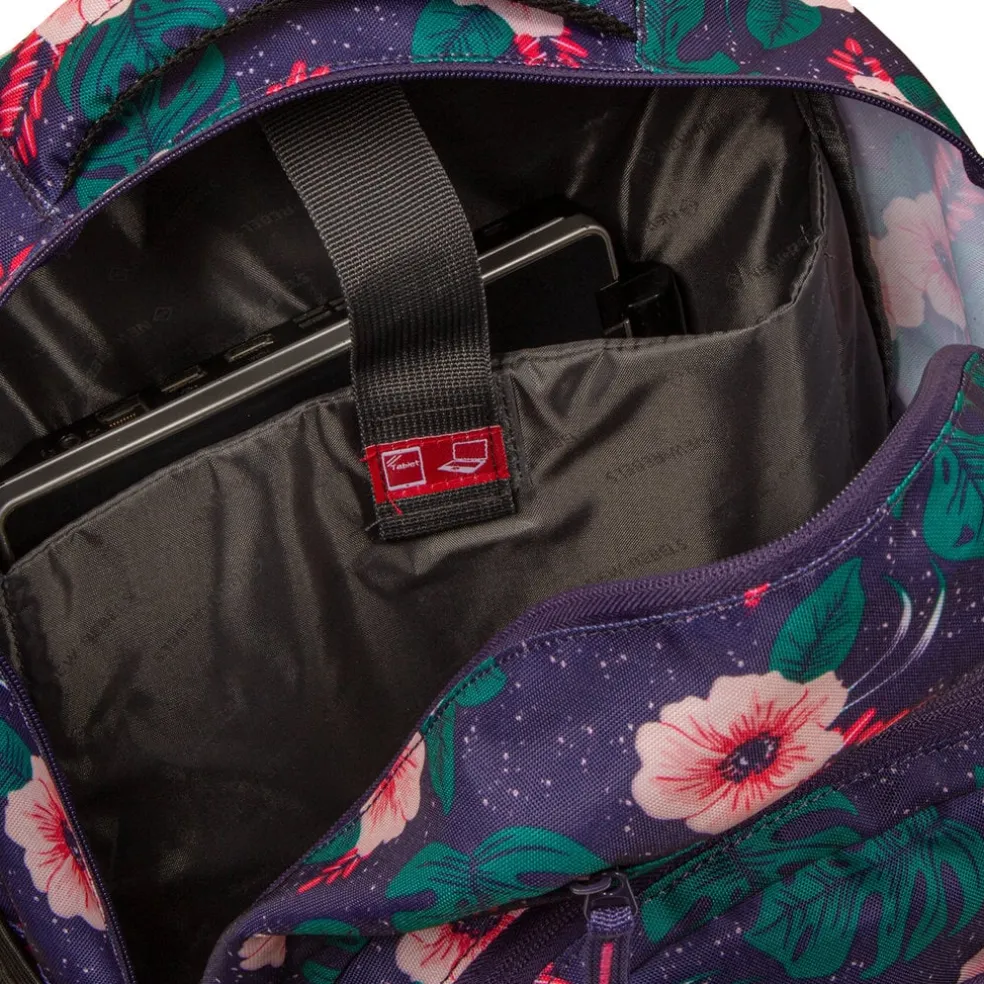 New Rebels ® BTS 3 schooltas met laptopvak flower print