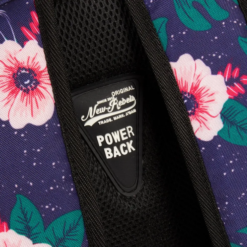 New Rebels ® BTS 4 schooltas met laptopvak flower print