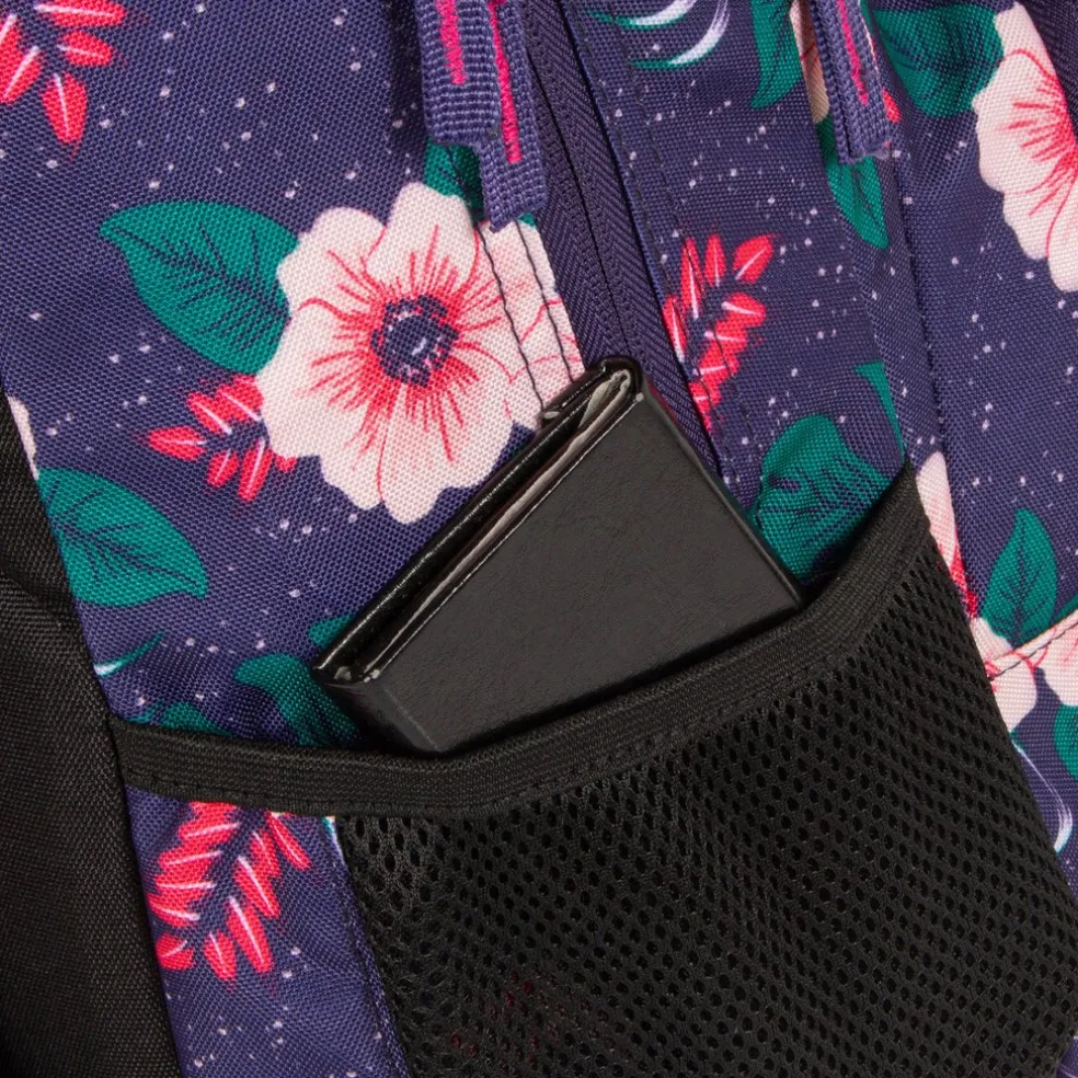 New Rebels ® BTS 2 schooltas met laptopvak Flower print