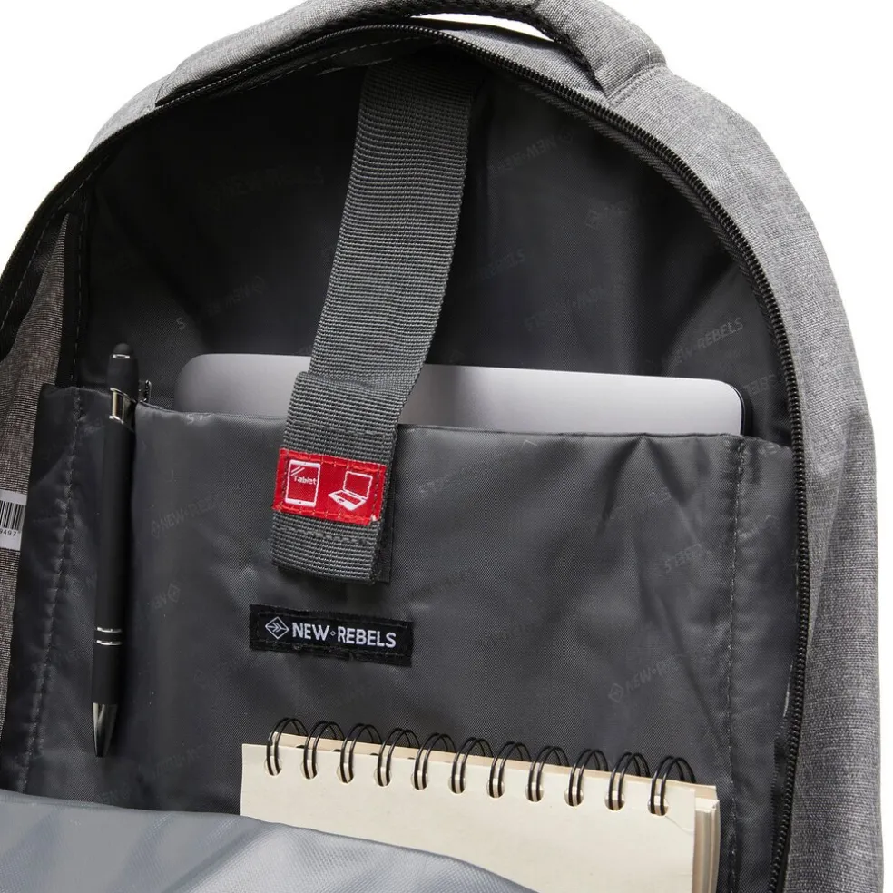 New Rebels ® BTS 3 schooltas met laptopvak antracite
