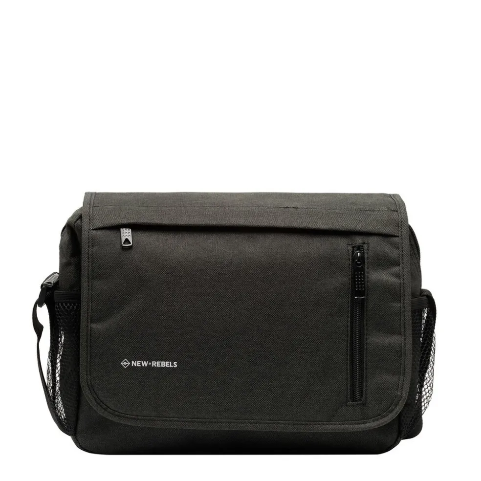 New Rebels ® Heaven25 - Medium Schoudertas A5 - Crossbodytas met flap - Zwart