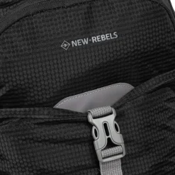 New Rebels ® Kinley - Rugtas - Schooltas - Vrijetijdstas - 48 Liter - Nylon - Zwart