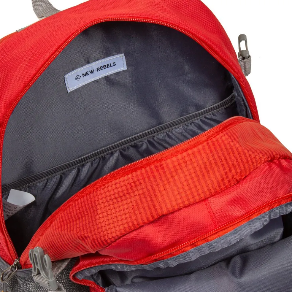 New Rebels ® Kinley - Rugtas - Schooltas - Vrijetijdstas - 28 Liter - Nylon - Rood