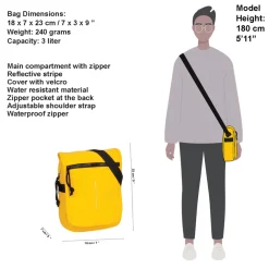 New Rebels ® Mart - Klein - Flap - Schoudertas - Crossbody tas -Geel