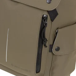 New Rebels ® Mart - PU - Laptop - Rugtas - Rugzak - Waterafstotend - Olijf