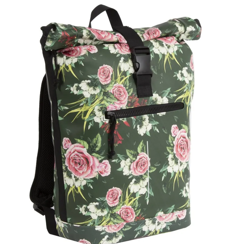 New Rebels ® Mart - Rolltop - Rugtas - Waterafstotend - Flower Dark - Large II - Rugzak