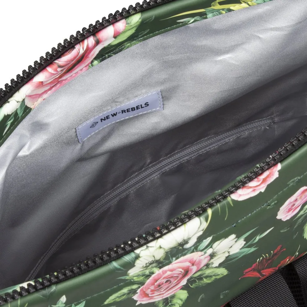 New Rebels ® Mart - Rolltop - Rugtas - Waterafstotend - Flower Dark - Large II - Rugzak