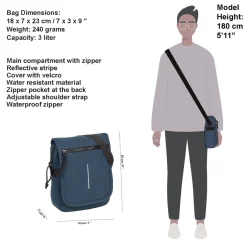New Rebels ® Mart - Small - Flap - Schoudertas - Crossbody tas - Navy Blauw