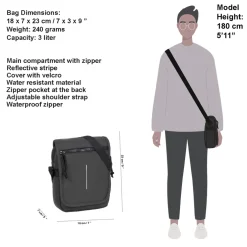 New Rebels ® Mart - Small - Flap - Schoudertas - Crossbody tas - Zwart