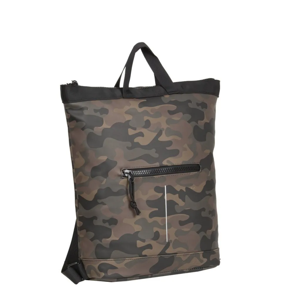 New Rebels ® Mart - Top Zip - Waterafstotend - Rugtas - Laptoptas 14Inch. - Shopper - Brown Camouflage