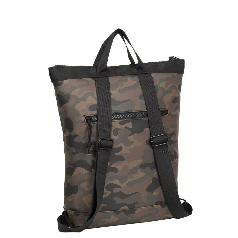 New Rebels ® Mart - Top Zip - Waterafstotend - Rugtas - Laptoptas 14Inch. - Shopper - Brown Camouflage