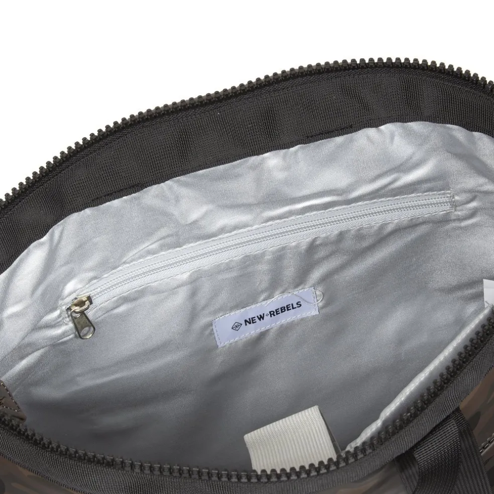 New Rebels ® Mart - Top Zip - Waterafstotend - Rugtas - Laptoptas 14Inch. - Shopper - Brown Camouflage
