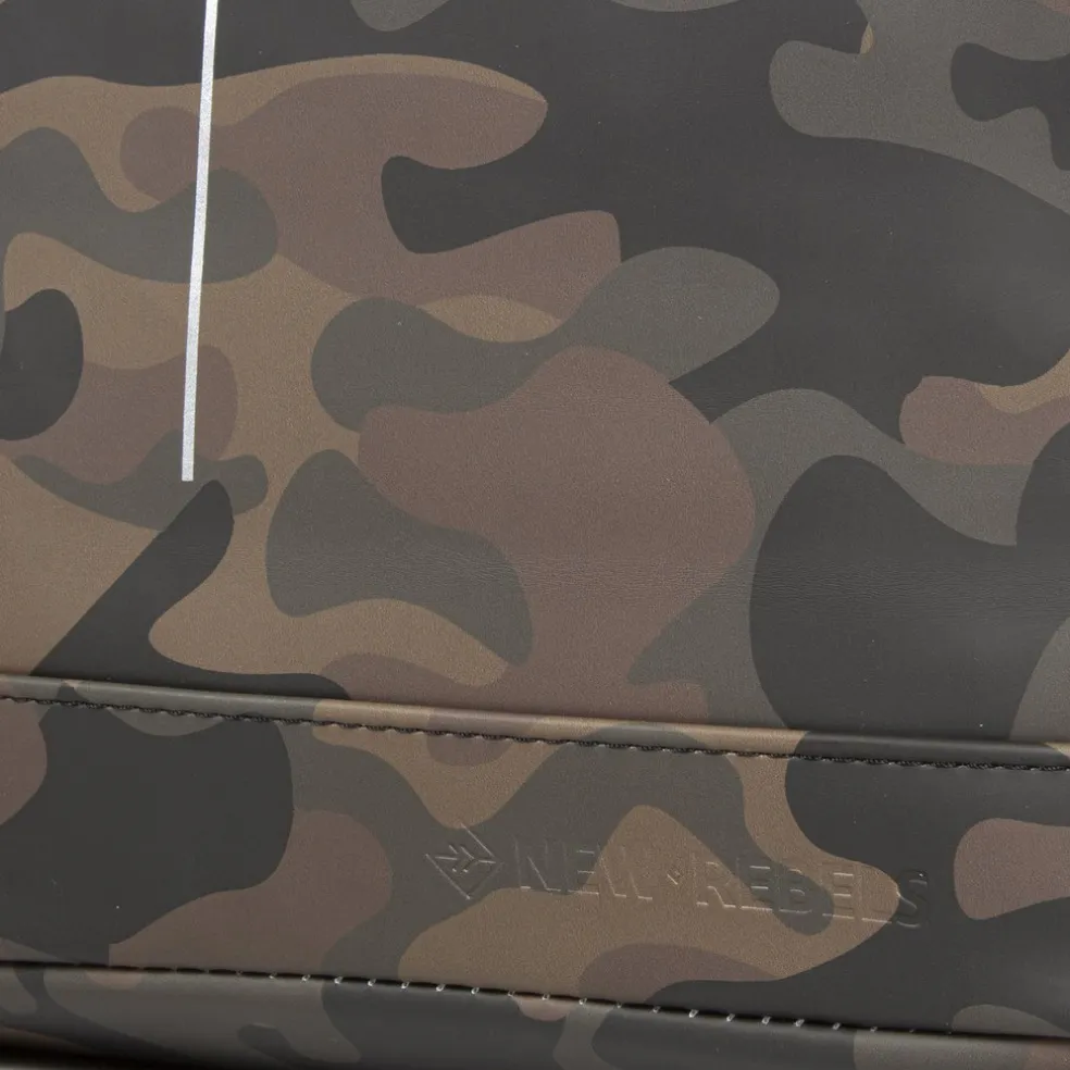 New Rebels ® Mart - Top Zip - Waterafstotend - Rugtas - Laptoptas 14Inch. - Shopper - Brown Camouflage
