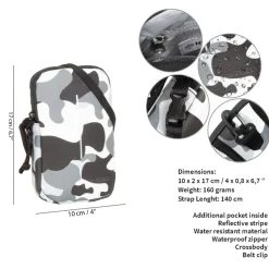 New Rebels ® Mart - Waterafstotend - Telefoontas - Telefoontasje - Army Camouflage Grey