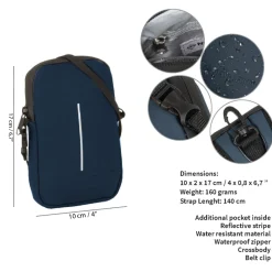 New Rebels ® Mart - Waterafstotend - Telefoontas - Telefoontasje - Navy Blauw