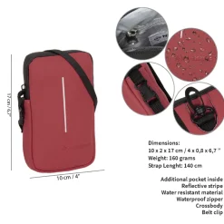 New Rebels ® Mart - Waterafstotend - Telefoontas - Telefoontasje - Burgundy
