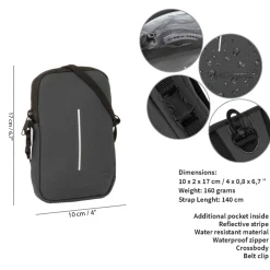 New Rebels ® Mart - Waterafstotend - Telefoontas - Telefoontasje - Zwart