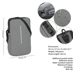 New Rebels ® Mart - Waterafstotend - Telefoontas  - Telefoontasje - Grijs
