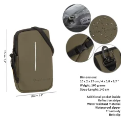 New Rebels ® Mart - Waterafstotend - Telefoontas  - Telefoontasje - Olijf