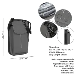 New Rebels ® Mart Waterafstotend Telefoontas Grijs