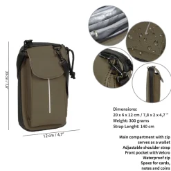 New Rebels ® Mart Waterafstotend Telefoontas Olijf