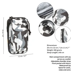 New Rebels ® Mart Waterafstotend Telefoontas Zwart Camouflage