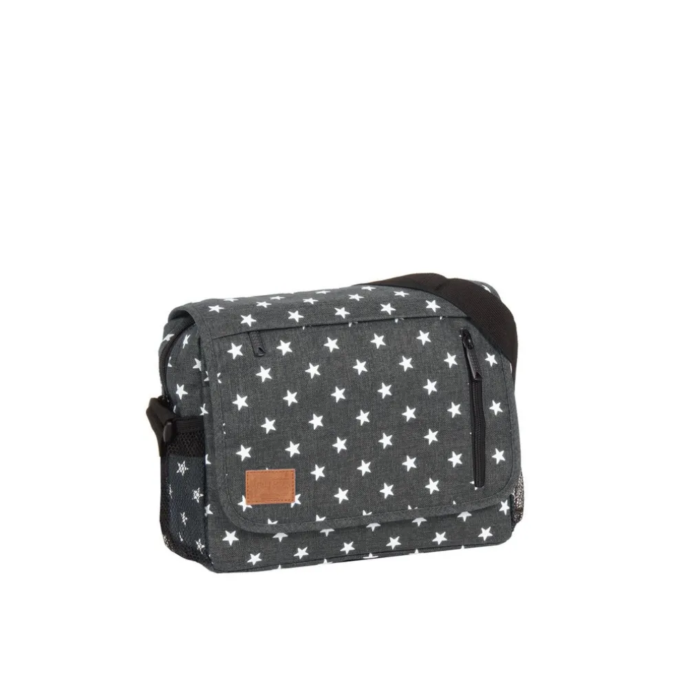 New Rebels ® Star25 - Medium Schoudertas A5 - Crossbodytas met flap - Grijs - with stars
