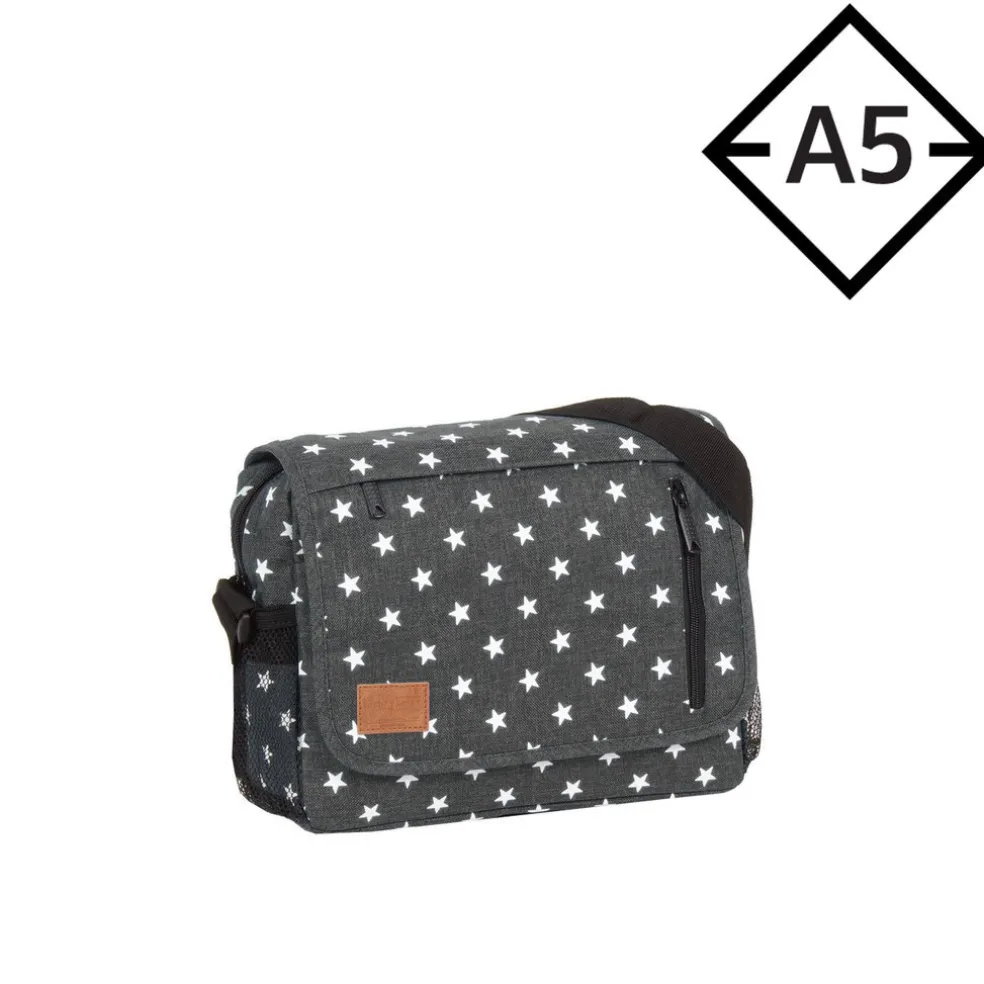 New Rebels ® Star25 - Medium Schoudertas A5 - Crossbodytas met flap - Grijs - with stars