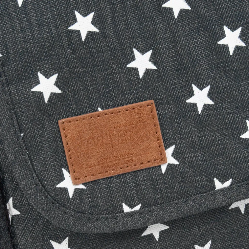 New Rebels ® Star25 - Medium Schoudertas A5 - Crossbodytas met flap - Grijs - with stars