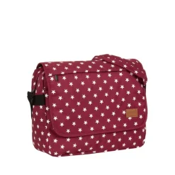 New Rebels ® Star26 - Medium Schoudertas  A4- Crossbodytas met flap - with stars - Burgundy