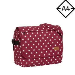 New Rebels ® Star26 - Medium Schoudertas  A4- Crossbodytas met flap - with stars - Burgundy