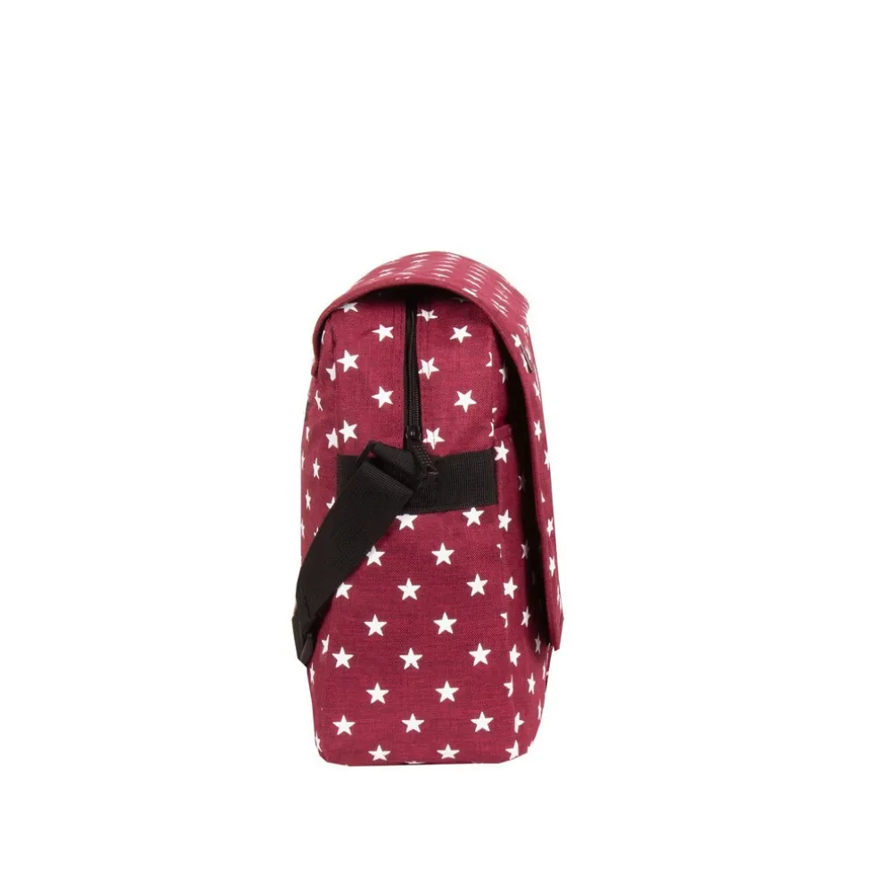 New Rebels ® Star26 - Medium Schoudertas A4- Crossbodytas met flap - with stars - Burgundy