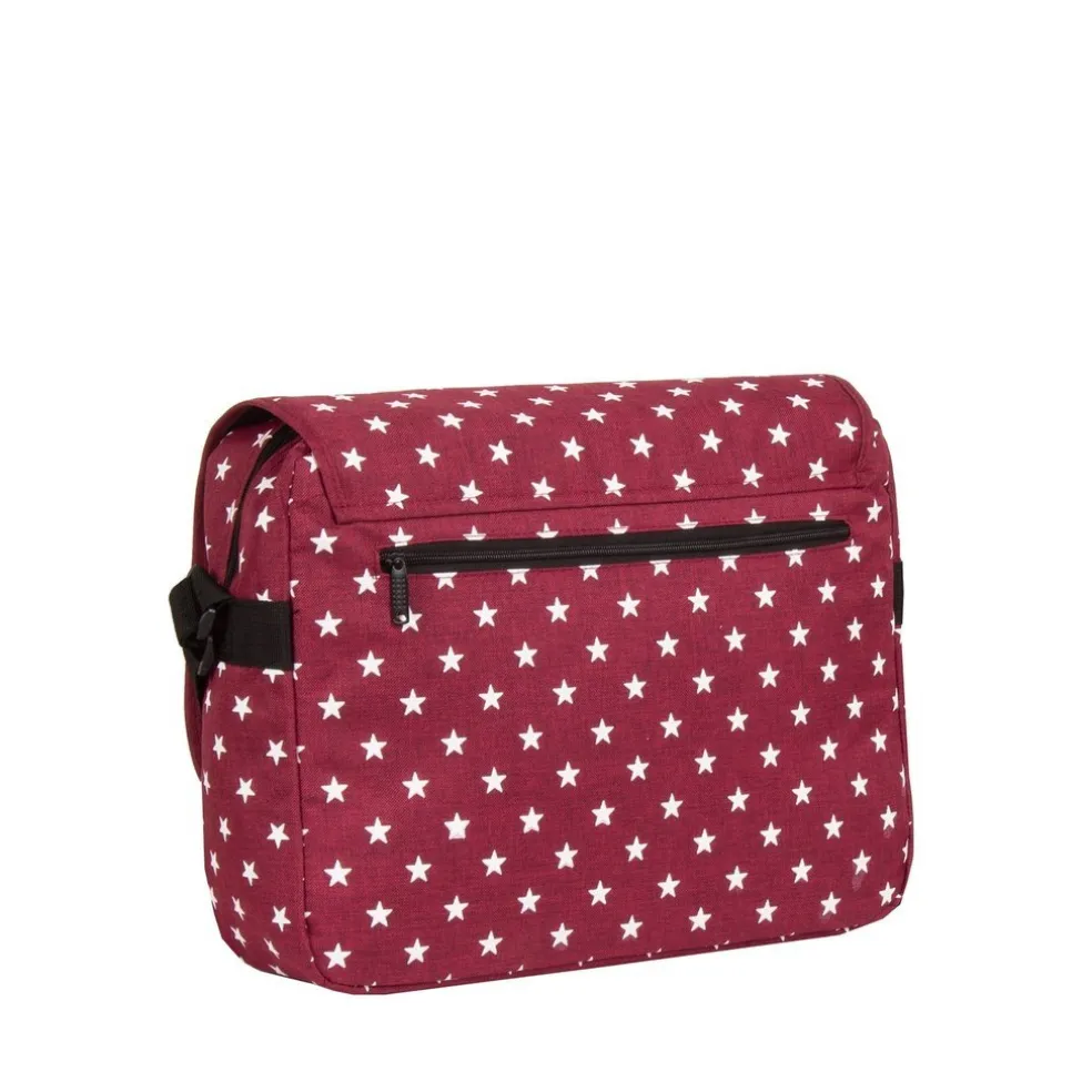 New Rebels ® Star26 - Medium Schoudertas A4- Crossbodytas met flap - with stars - Burgundy