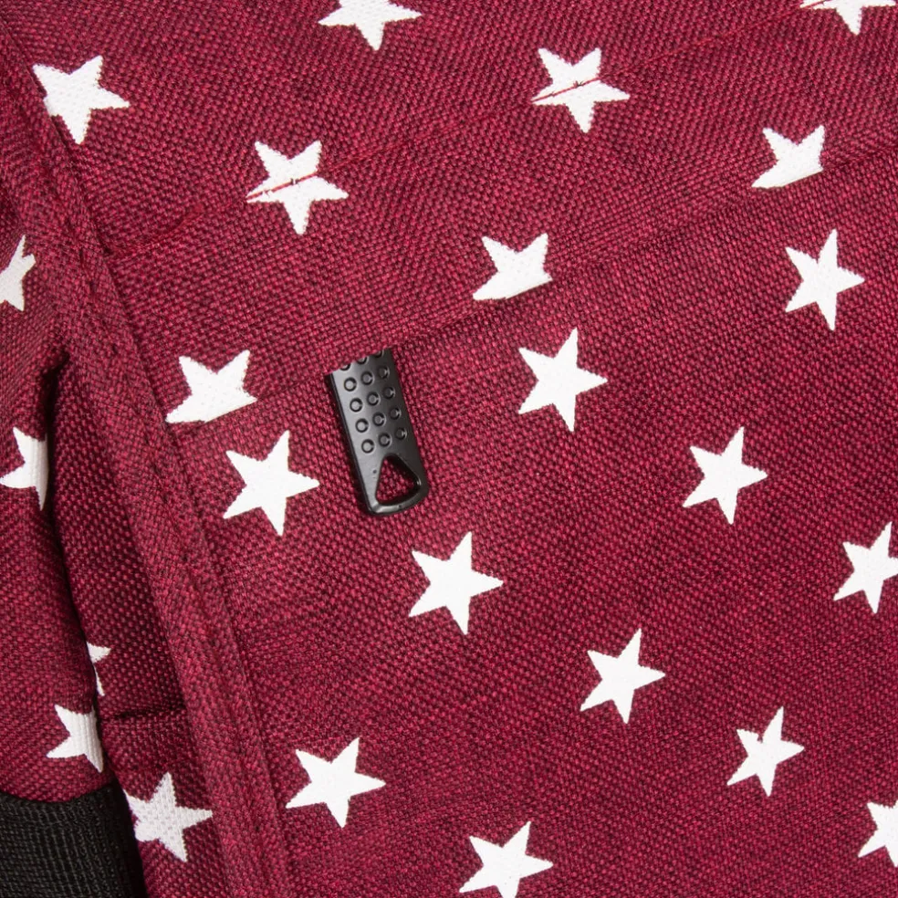 New Rebels ® Star26 - Medium Schoudertas A4- Crossbodytas met flap - with stars - Burgundy