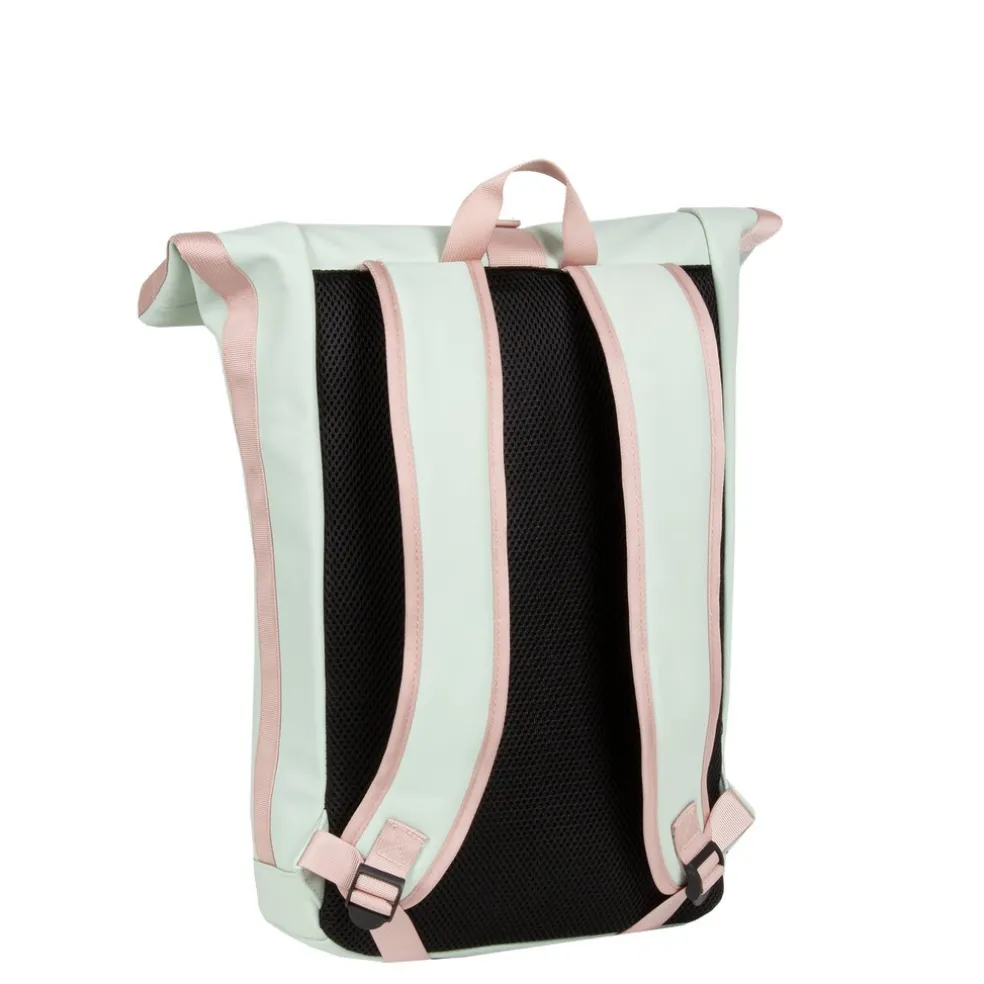 New Rebels ® Tim - Rolltop - Rugtas - Rugzak - Waterafstotend - Mint/Zacht Roze