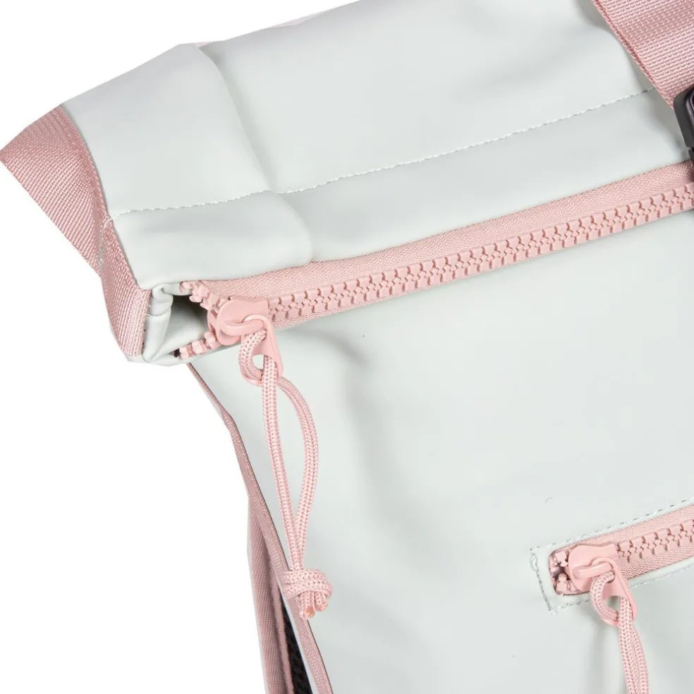 New Rebels ® Tim - Rolltop - Rugtas - Rugzak - Waterafstotend - Mint/Zacht Roze