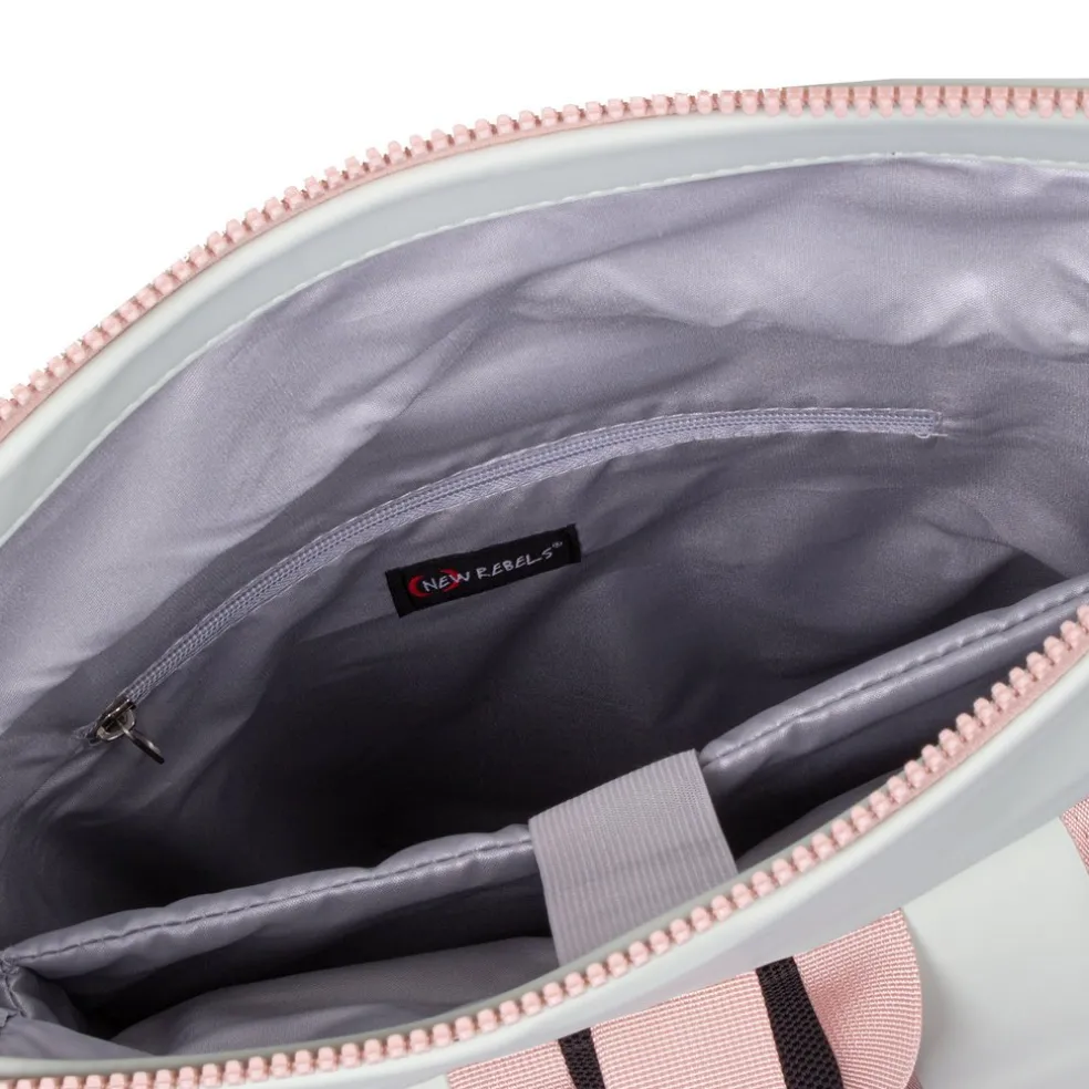 New Rebels ® Tim - Rolltop - Rugtas - Rugzak - Waterafstotend - Mint/Zacht Roze