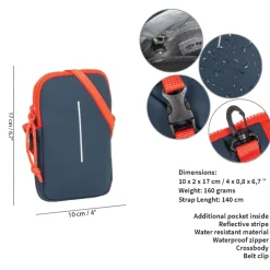 New Rebels ® Tim - Waterafstotend - Telefoontas - Telefoontasje - Navy Blue / red