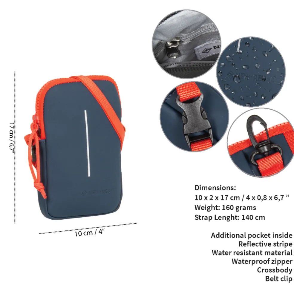 New Rebels ® Tim - Waterafstotend - Telefoontas - Telefoontasje - Navy Blue / red
