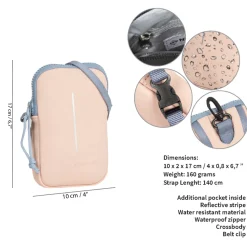New Rebels ® Tim - Waterafstotend - Telefoontas - Telefoontasje - soft pink / soft blue