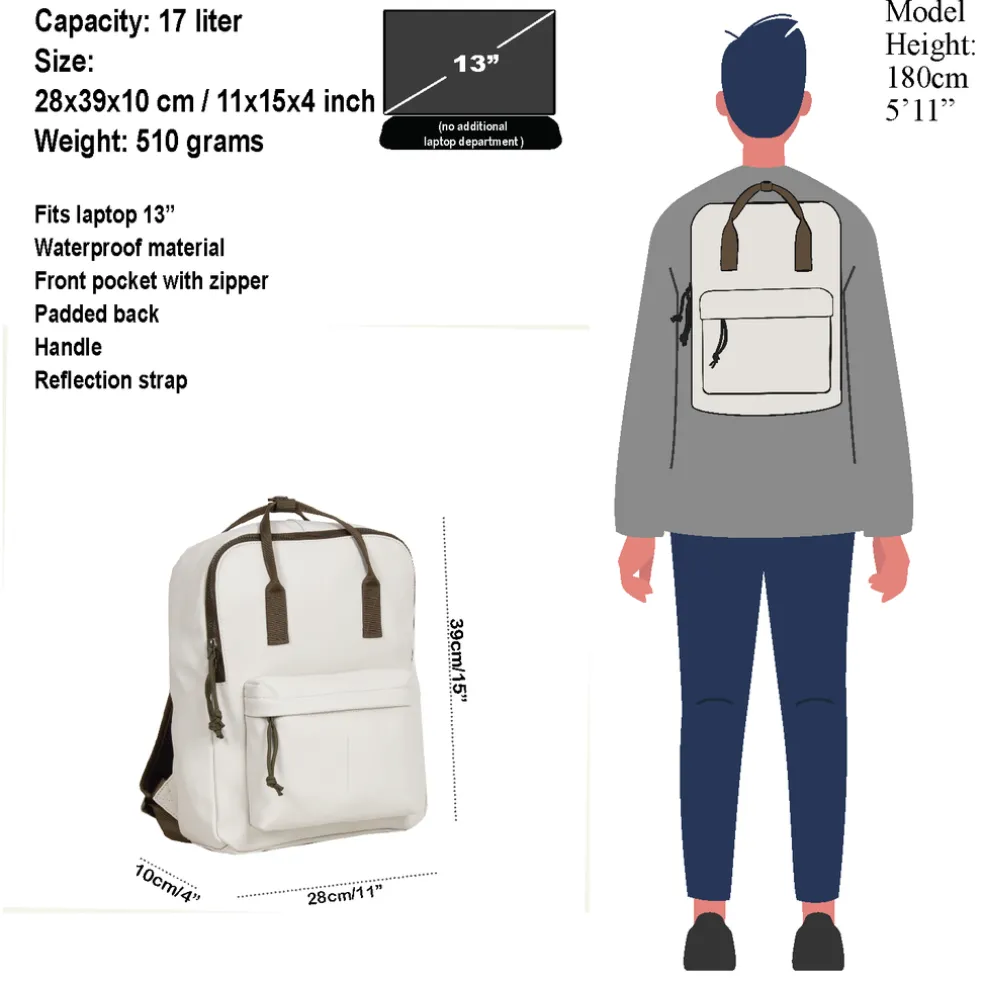 New Rebels ® Tim Rugzak Waterafstotend Beige/Olive