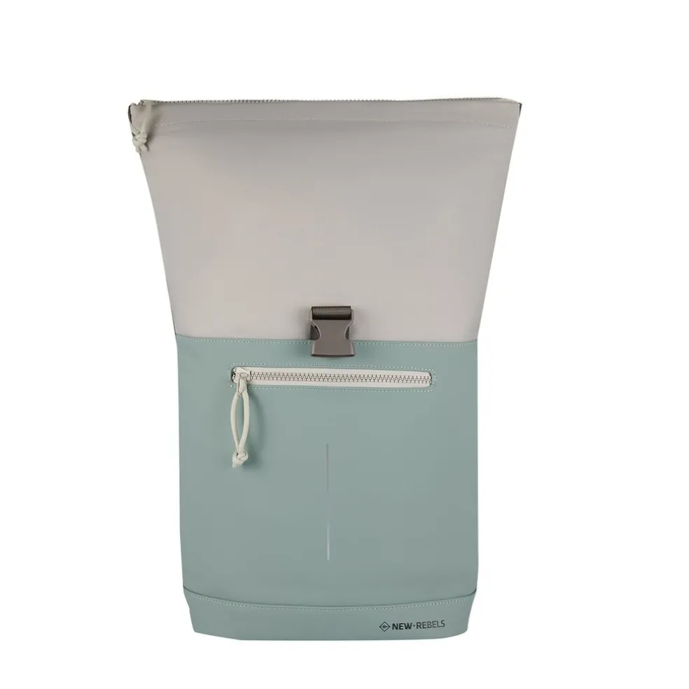 New Rebels Backham New York Salie Groen 21L Rolltop Rugzak Waterafstotend Laptop 15.6"