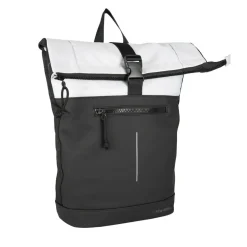 New Rebels Backham New York Zwart Reflectie 21L Rolltop Rugzak Waterafstotend Laptop 15.6"