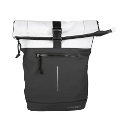 New Rebels Backham New York Zwart Reflectie 21L Rolltop Rugzak Waterafstotend Laptop 15.6