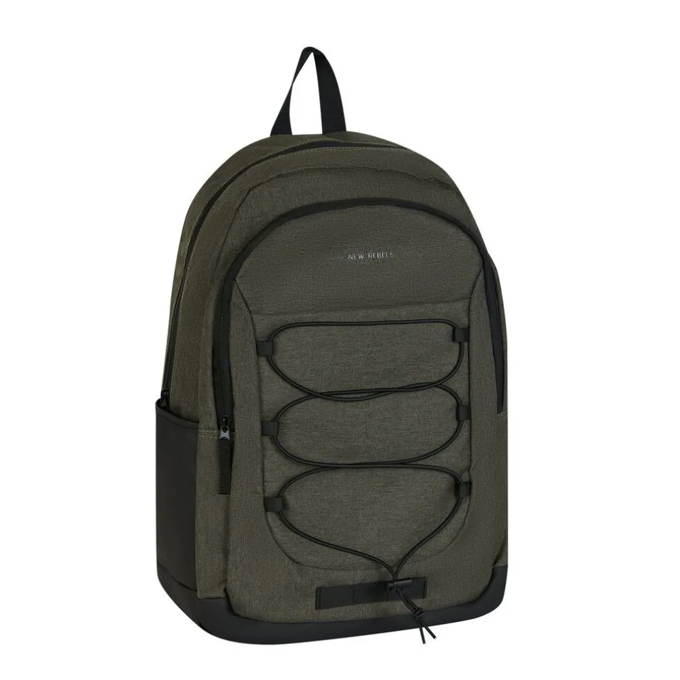 New Rebels Barto Waltham Donkergroen 25L Rugtas Waterafstotend Laptop 15.6" Pullzippers