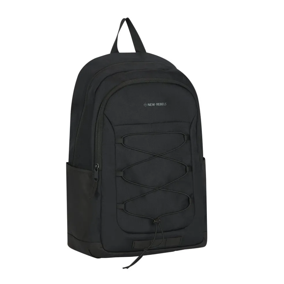 New Rebels Barto Waltham Zwart 25L Rugzak Waterafstotend Laptop 15.6"