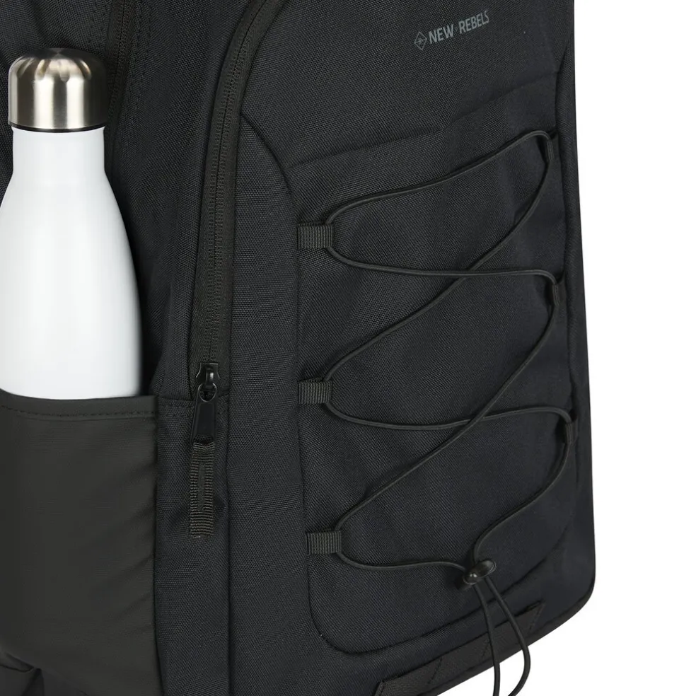 New Rebels Barto Waltham Zwart 25L Rugzak Waterafstotend Laptop 15.6"