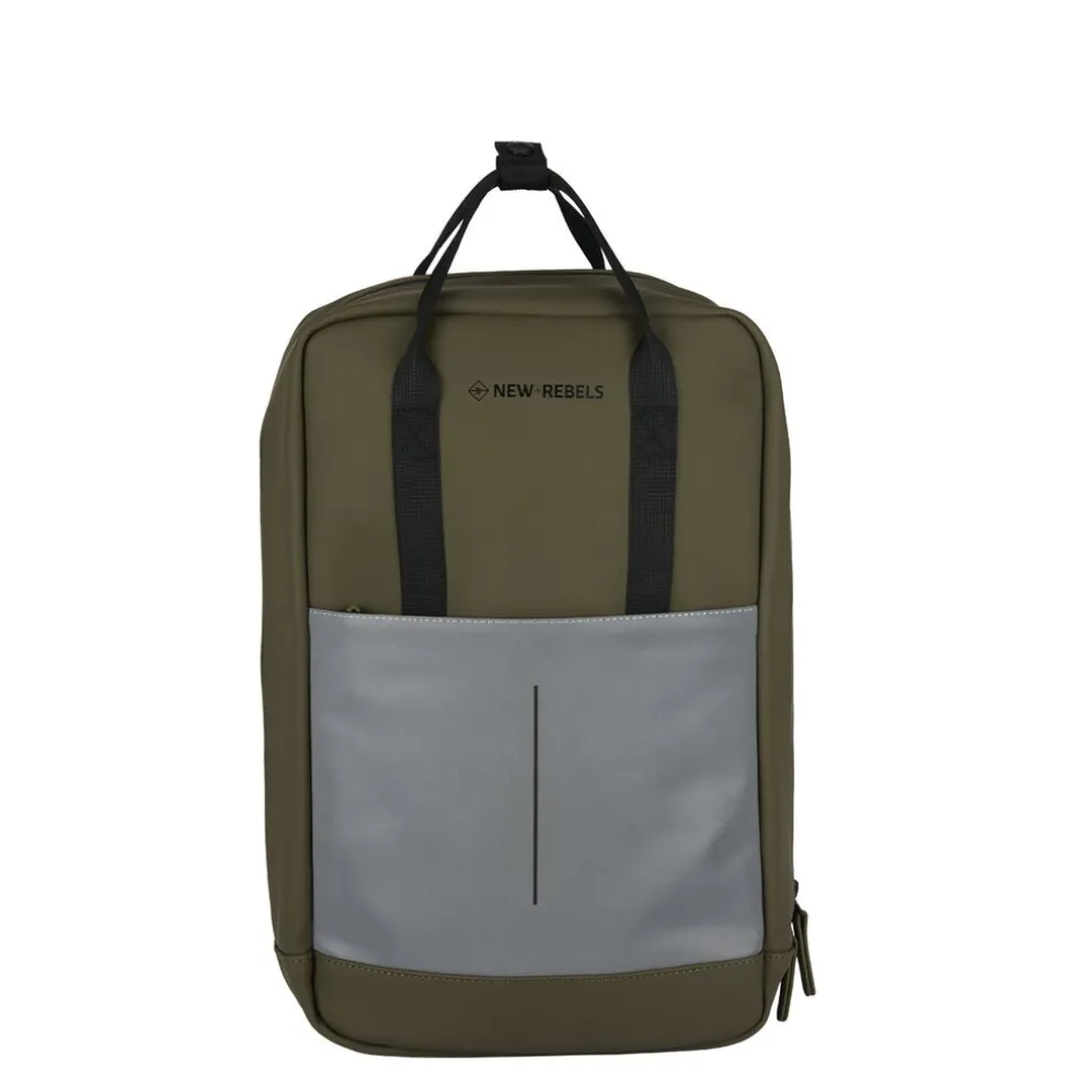 New Rebels Bowie Cape Coral Olijf Groen 15L Rugzak Reflectie Waterafstotend Laptop 13.3