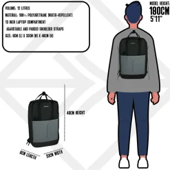 New Rebels Bowie Cape Coral Zwart 14L Rugzak Reflectie Waterafstotend Laptop 13