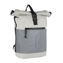 New Rebels Bowie New York Lichtgrijs 21L Rugzak Rolltop Reflectie Waterafstotend Laptop 15.6"